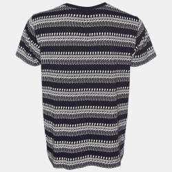 Pre Owned Saint Laurent Black Printed Cotton Knit T-Shirt XL