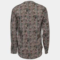 Saint Laurent Multicolor Print Silk Button Front Full Sleeve Shirt S