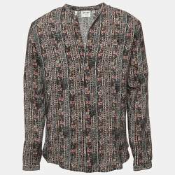 Saint Laurent Multicolor Print Silk Button Front Full Sleeve Shirt S