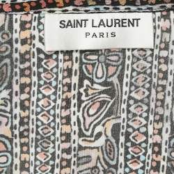 Saint Laurent Multicolor Print Silk Button Front Full Sleeve Shirt S