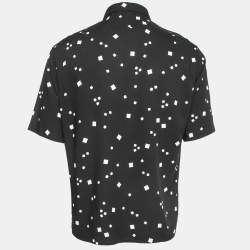 Saint Laurent Black Printed Viscose Short Sleeve Shirt M