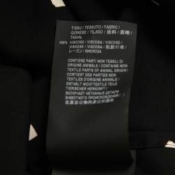 Saint Laurent Black Printed Viscose Short Sleeve Shirt M