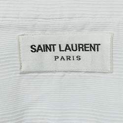 Pre Owned Saint Laurent White Striped Cotton Shirt L