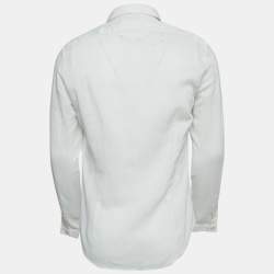 Pre Owned Saint Laurent White Striped Cotton Shirt L