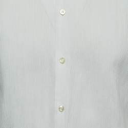 Pre Owned Saint Laurent White Striped Cotton Shirt L