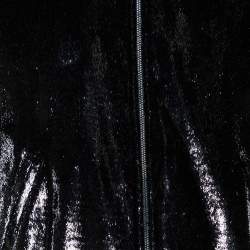 Pre Owned Saint Laurent Paris Black Metallic Lame Bomber Jacket M