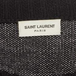 Saint Laurent Black/Multicolor Dinosaur Intarsia Wool Sweater XL