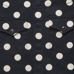 Pre Owned Saint Laurent Polka Dots Cotton Slim Western Shirt XS