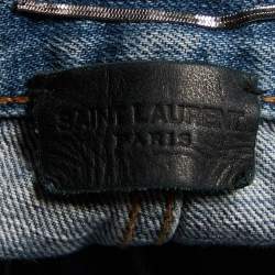 Pre Owned Saint Laurent Paris Blue Denim Distressed Skinny Jeans S/Waist 31"