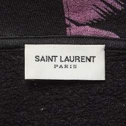 Pre Owned Saint Laurent Paris Multicolor Psalm Print Cotton Hoodie S