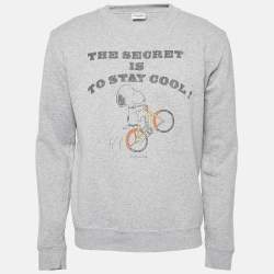 Saint Laurent Paris Grey Peanuts Print Cotton Sweatshirt M 