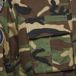 Saint Laurent Green Camouflage Print Cotton Utility Jacket M