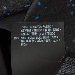 Pre Owned Saint Laurent Paris Noir Blue Confetti Hibiscus Silk Shirt M