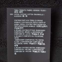 Pre Owned Saint Laurent Black Striped Cotton Embellished Shirt M
