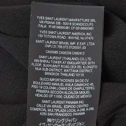 Saint Laurent Paris Black Wool Half Placket Shirt S