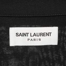 Saint Laurent Paris Black Wool Half Placket Shirt S