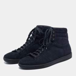 Pre Owned Saint Laurent Paris Blue Suede High Top Sneakers Size 43