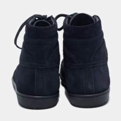 Pre Owned Saint Laurent Paris Blue Suede High Top Sneakers Size 43