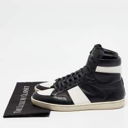 Saint Laurent Black/White Leather Court Classic High Top Sneakers Size 43