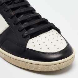 Saint Laurent Black/White Leather Court Classic High Top Sneakers Size 43