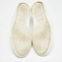 Pre Owned Saint Laurent White Leather Lace Up Sneakers 45
