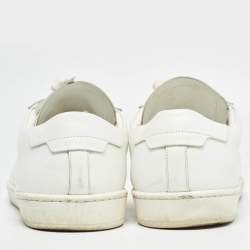 Pre Owned Saint Laurent White Leather Lace Up Sneakers 45