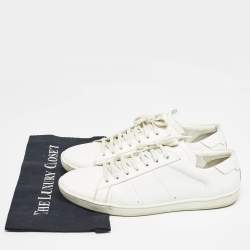 Pre Owned Saint Laurent White Leather Lace Up Sneakers 45