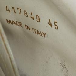 Pre Owned Saint Laurent White Leather Lace Up Sneakers 45