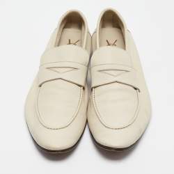 Saint Laurent Cream Leather  Slip On Loafers Size 45.5