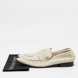 Saint Laurent Cream Leather  Slip On Loafers Size 45.5