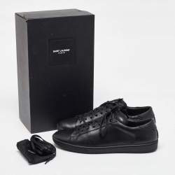 Saint Laurent Paris Black Leather Andy Low Top Sneakers 44