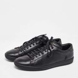 Saint Laurent Paris Black Leather Andy Low Top Sneakers 44