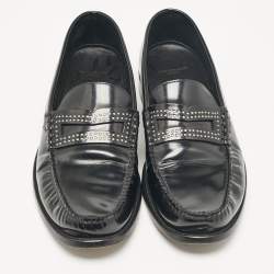 Saint Laurent Black Leather Slip On Loafers Size 45