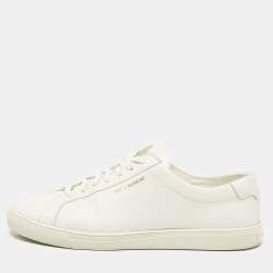 Saint Laurent White Leather Andy Sneakers Size 44