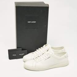 Saint Laurent White Leather Andy Sneakers Size 44