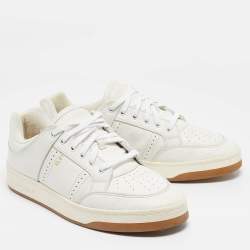 Saint Laurent White Leather Lace Up Sneakers Size 45