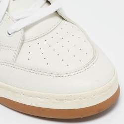Saint Laurent White Leather Lace Up Sneakers Size 45