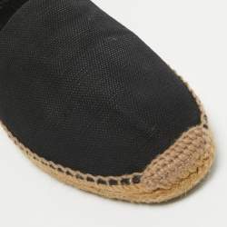 Saint Laurent Black Canvas Logo Embroidered Espadrilles Size 41.5