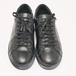 Saint Laurent Black Leather Andy Lace Up Sneakers Size 43.5