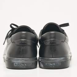 Saint Laurent Black Leather Andy Lace Up Sneakers Size 43.5