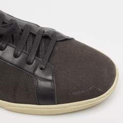 Pre Owned Saint Laurent Black Distressed Canvas Court Classic Sneakers Size 45