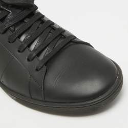 Pre Owned Saint Laurent Black Leather Court Classic Lace Up Sneakers Size 46