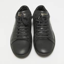 Pre Owned Saint Laurent Black Leather Court Classic Lace Up Sneakers Size 46