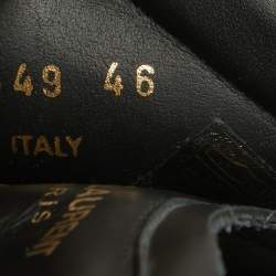 Pre Owned Saint Laurent Black Leather Court Classic Lace Up Sneakers Size 46