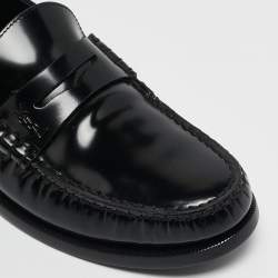 Saint Laurent Black Leather Le Penny Loafers Size 41