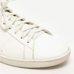 Saint Laurent White Leather Low Top Sneakers Size 46