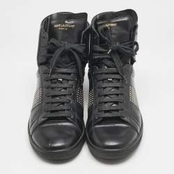 Pre Owned Saint Laurent Black Leather Court Classic SL/10H High Top Sneakers Size 41