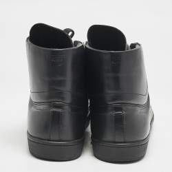 Pre Owned Saint Laurent Black Leather Court Classic SL/10H High Top Sneakers Size 41