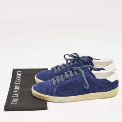 Saint Laurent Blue Suede Court Classic Sneakers Size 45