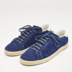 Saint Laurent Blue Suede Court Classic Sneakers Size 45